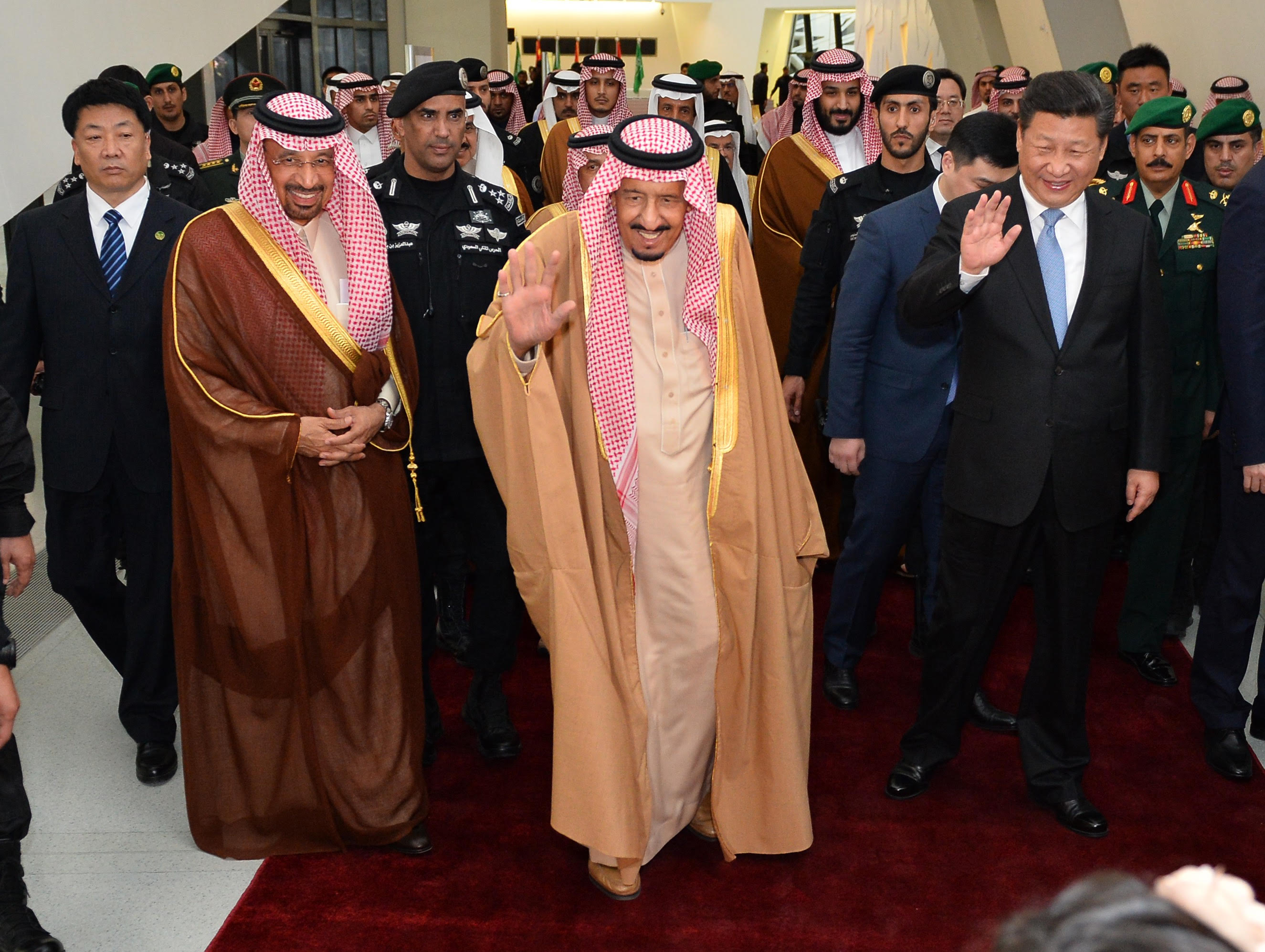 King Salman with China President at YASREF inauguration ceremonyRiyadh KSA.jpg