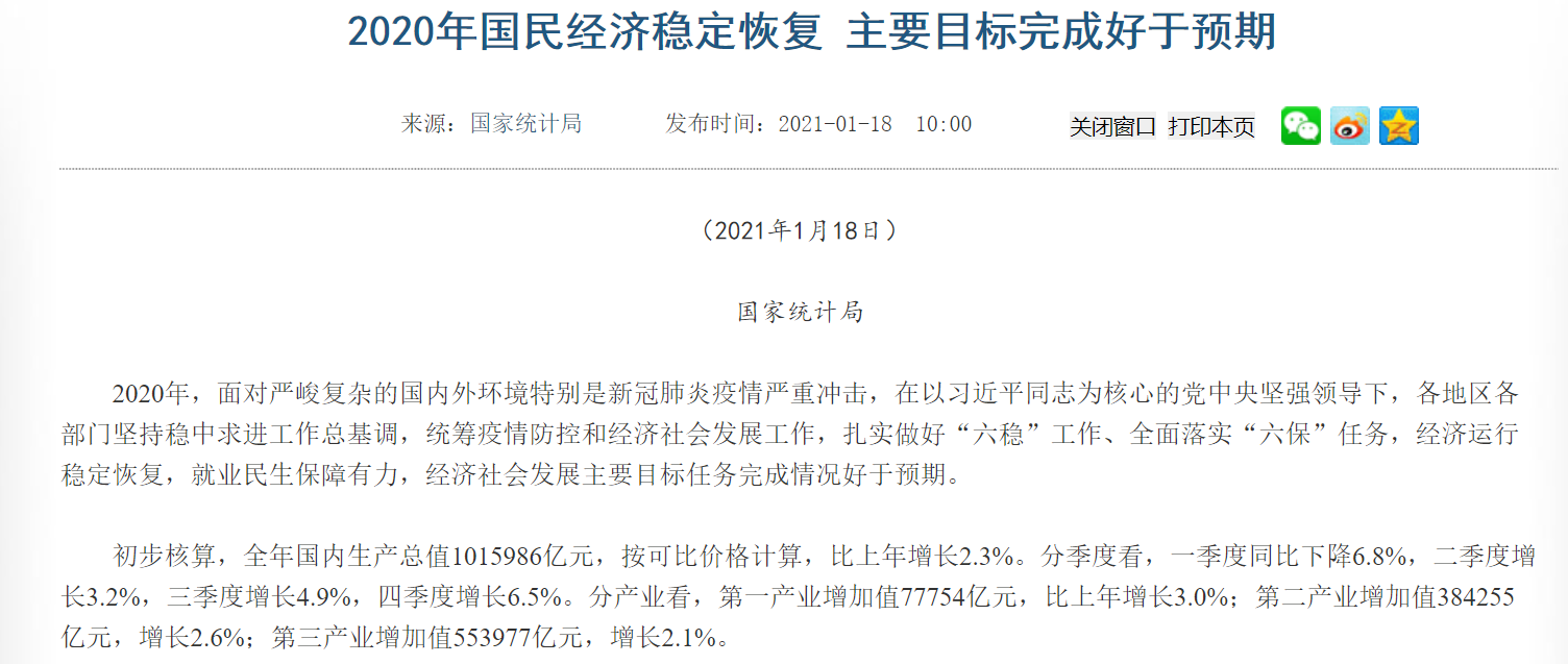 亮眼成绩：我国2020年GDP总量突破百万亿，如何影响个人？