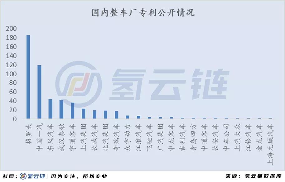 2020燃料电池领域专利榜单：格罗夫、潍柴动力、大化所为榜首