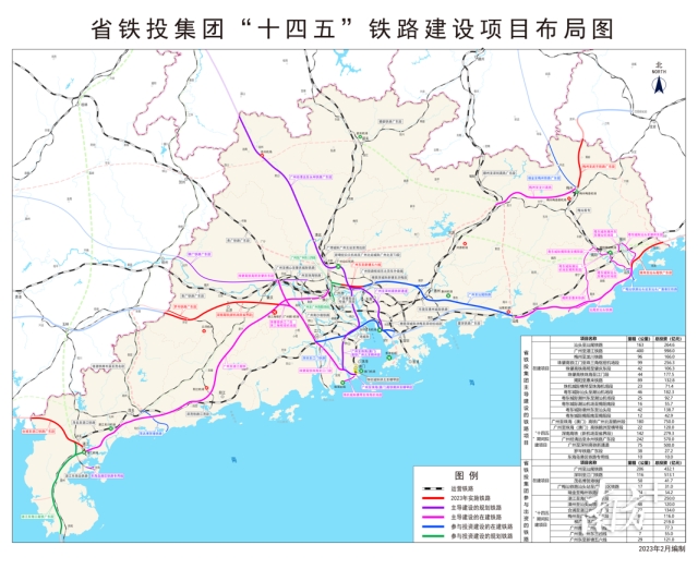 省铁投集团“十四五”铁路建设项目布局图