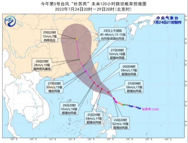 台风路径概率预报图。 台风路径概率预报图。