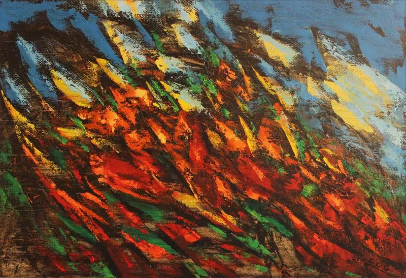 油彩画 人物 抽象的 Silence-水彩抽象人像插图