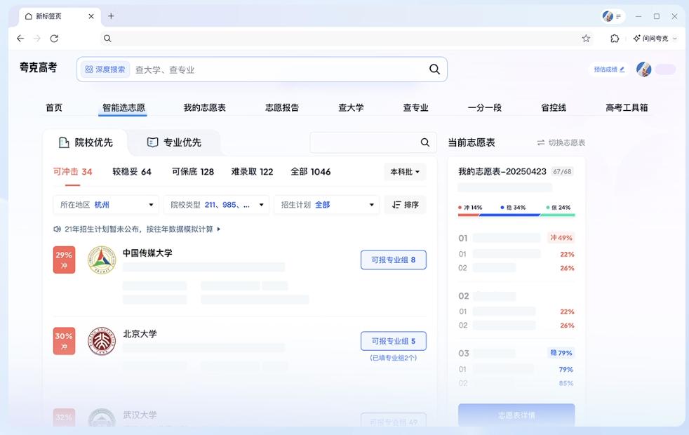 图源：夸克高考官网